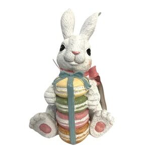 Cupcakes and Cashmere EASTER Table Decor Pastel Macaron BUNNY Pink/Blue Bow NWT